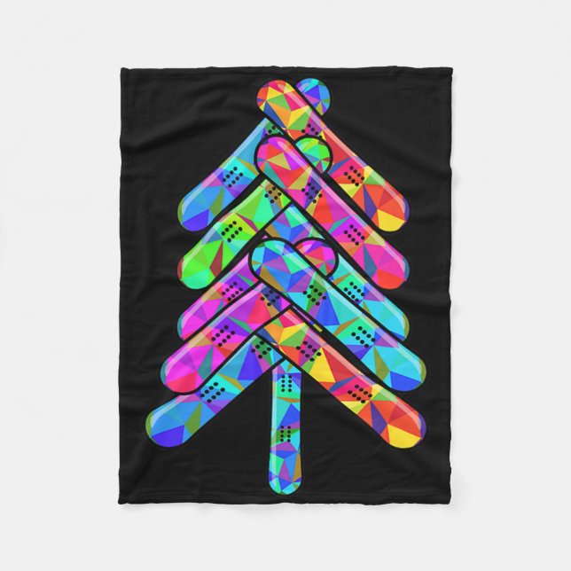 Mens Snowboarding Mountain Pine Tree Snowboard Lov Fleece Blanket (Front)