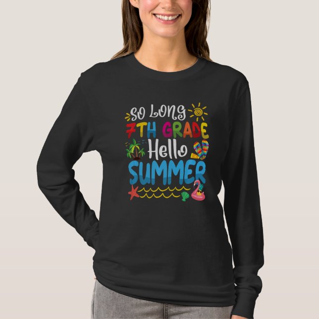 Mens So Long 7th Grade Hello Summer Last Day Of Sc T-Shirt (Front)