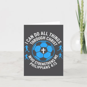 Mens Soccer Christian-shirt Youth Mens I Can Do Al Card