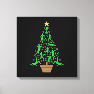 Men's Soccer Christmas Tree Canvas Print