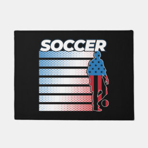 Mens Soccer Red White Blue Doormat