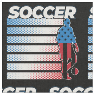 Mens Soccer Red White Blue Fabric