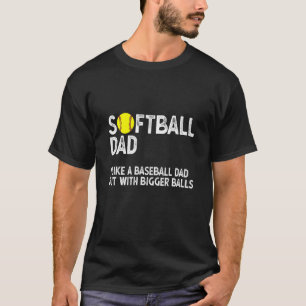 Mens Softball Dad Bigger Balls Best Dad Coach Ever T-Shirt
