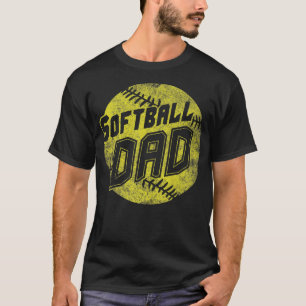 Mens Softball Dad  Fastpitch Father's Day  T-Shirt