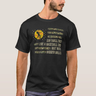 Mens Softball Dad Just Like A Baseball Dad Bigger T-Shirt