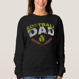 Mens Softball Dad Softball For Father Father's Da Sweatshirt
