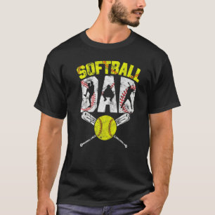 Mens  Softball Dad Team Sports Vintage Softball Fo T-Shirt