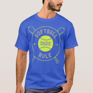 Mens Softball Dads Rule Fastpitch Dad Novelty des T-Shirt
