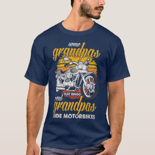 Mens Some Grandpas Play Bingo Motorcycle Funny Ret T-Shirt