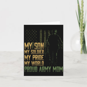 Mens Son Soldier Proud Army Mom Military Mother Card
