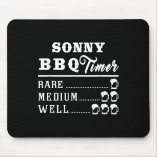 Mens Sonny Bbq Timer Beer Drinking Funny Grilling Mouse Pad