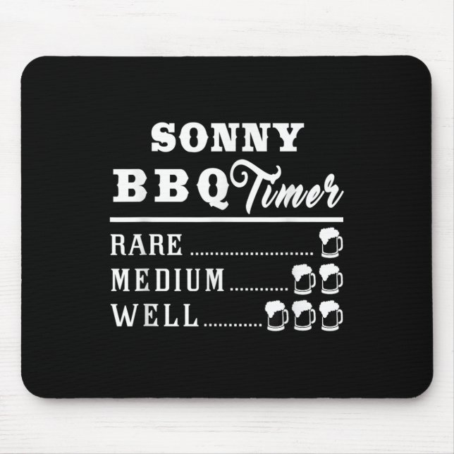 Mens Sonny Bbq Timer Beer Drinking Funny Grilling  Mouse Pad (Front)