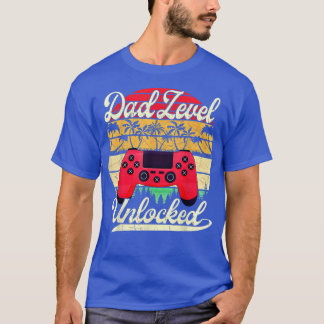 Mens Soon To Be Father Dad Level Unlocked Pregnanc T-Shirt