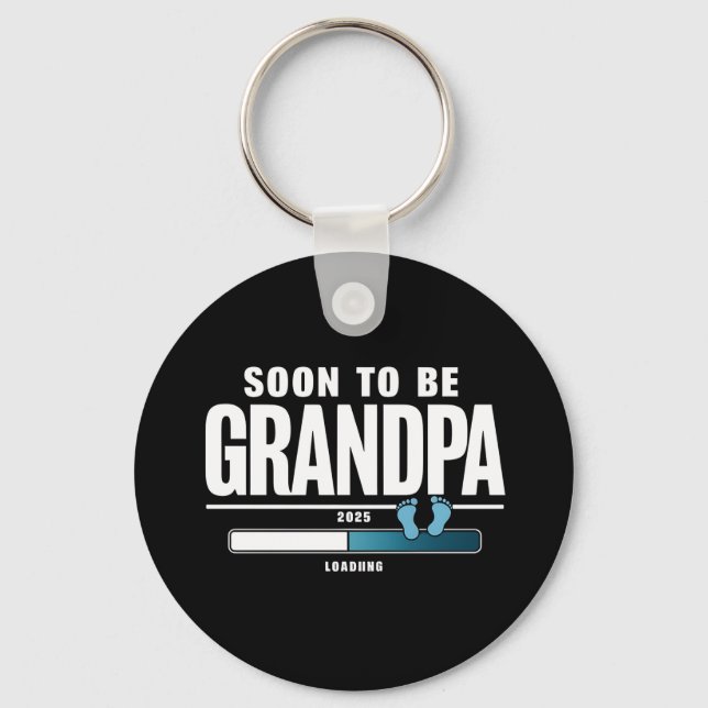 Mens Soon To Be Grandpa EST. 2025 New Grandpa  Keychain (Front)