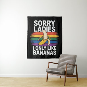 Mens Sorry Girl I Like Bananas Funny Tapestry