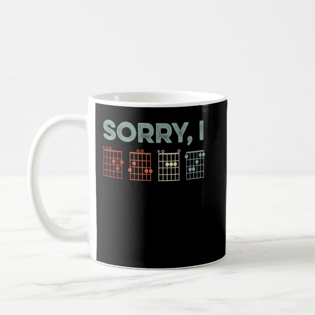 Mens Sorry I-DGAF Hidden Message Guitar Chords Mus Coffee Mug (Left)