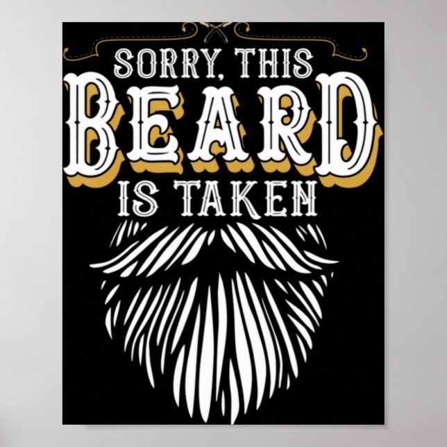Mens Sorry This Beard Is Taken Country Retro Valen Poster (Front)