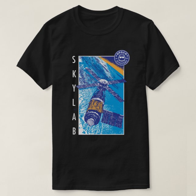 Men's Space Hipsters Skylab T-shirt (black) (Design Front)