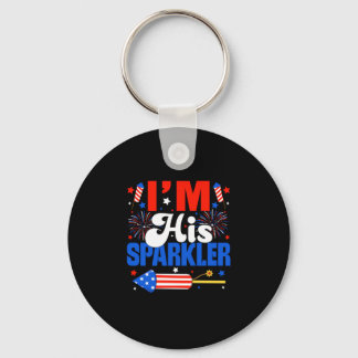 Mens sparkler usa couples matching couple 4th of keychain