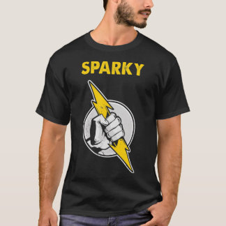 Mens Sparky Electrician Hand Lightning T-Shirt