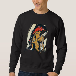 Mens Spartan Gladiator Helmet Greek Sparta Soldi Sweatshirt