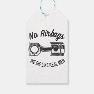 Mens Speed Racing Sports Car No Airbags - We Die L Gift Tags