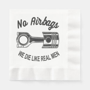 Mens Speed Racing Sports Car No Airbags - We Die L Napkin
