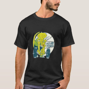 Mens Sport Fitness Vegan Training Dino Triceratops T-Shirt