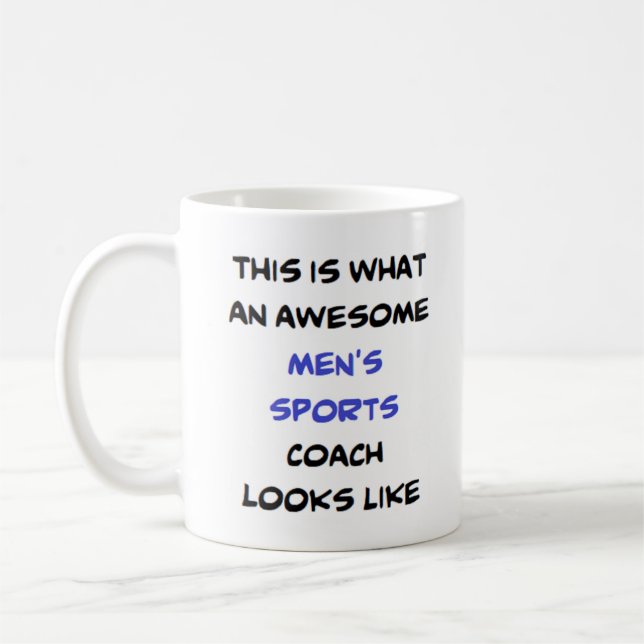men's sports coach, awesome coffee mug (Left)