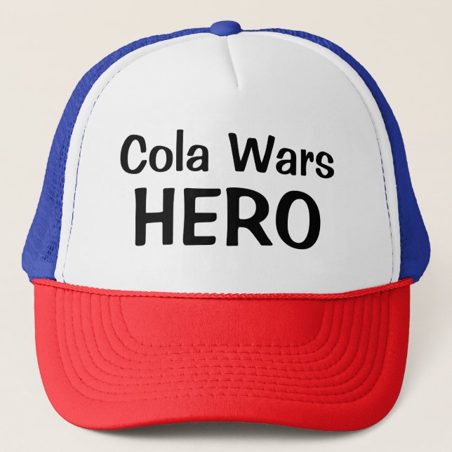 Mens Sportswear Baseball Novelty COLA WARS HERO Trucker Hat (Front)
