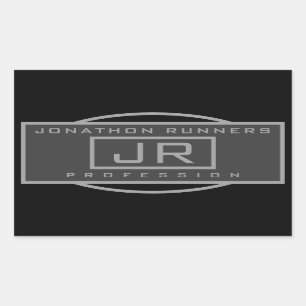 Men's Sporty Geometric Dark Greys & Black Sticker