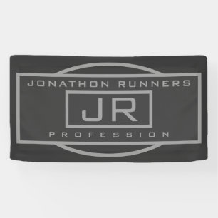 Men's Sporty Geometric Grey & Dark Greys Banner