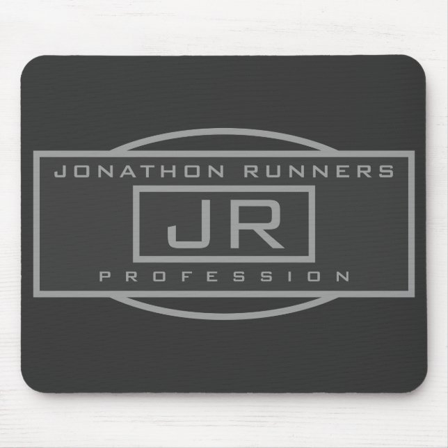 Men's Sporty Geometric Grey & Dark Greys Mouse Pad (Front)