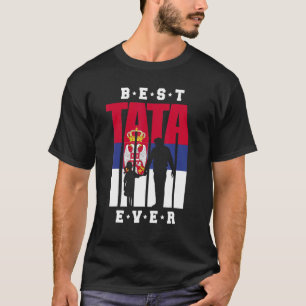 Mens Srbija Tata And Girl Serbia Flag Serbian Dad T-Shirt