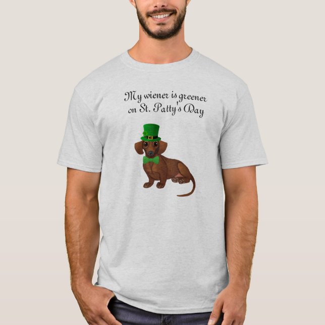 Men's St. Patrick's Day Dachshund Shirt (Front)