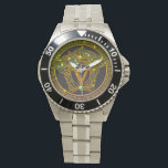 men's stainless steel bracelet watch built for adv<br><div class="desc">Men's Stainless Steel Bracelet Watch The Men's Stainless Steel Watch is built for adventure. Designed as a nod to classic diver and military watches, it features stainless steel construction, an adjustable bezel, and water resistance to over 300 feet. Personalize the watch with your designs and text for a stylish memento...</div>