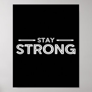 Mens Stay Strong Gym Fitness Workout Bodybuilding Poster