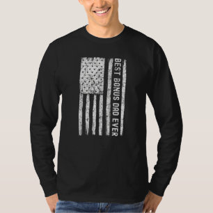 Mens Step Dad Best Bonus Dad Ever For Stepdad Amer T-Shirt