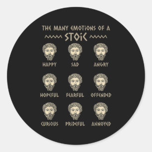 Mens Stoicism Quote Marcus Aurelius Philosophy Fun Classic Round Sticker