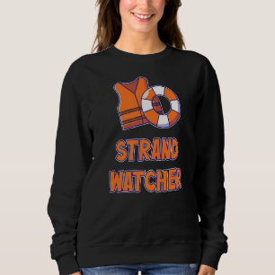 Mens Strand Watcher Lifeguards Seashore Marine Pol Sweatshirt