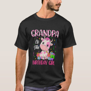 Mens Strawberry Cow Grandpa of the Birthday Girl T-Shirt