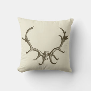 Men's Stylish Hunting Deer Antler Stag Retro Charm Throw Pillow