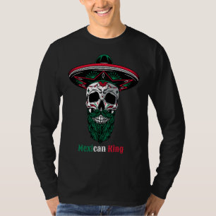Mens Sugar Skull Red Green Colours Party Boy Mexic T-Shirt