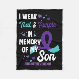 Mens Suicide Prevention Awareness In Memory Of Son Fleece Blanket