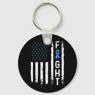 Mens Suicide Prevention Flag Fight Mental Health Keychain