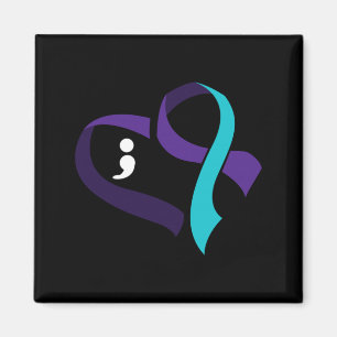 Mens Suicide Prevention Heart Semicolon Mental Magnet