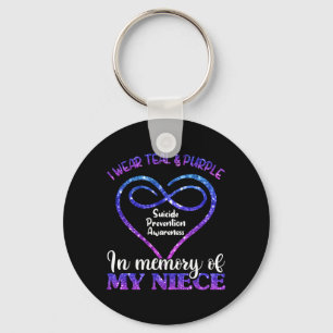 Mens Suicide Prevention Shirt Teal Purple In Keychain