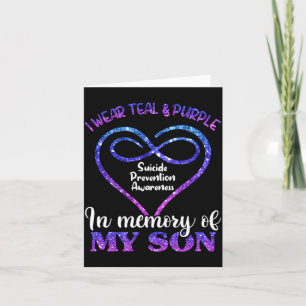 Mens Suicide Prevention Teal Purple In Memory Of Card