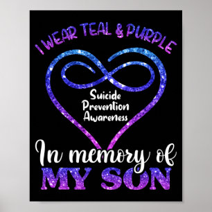 Mens Suicide Prevention Teal Purple In Memory Of Poster