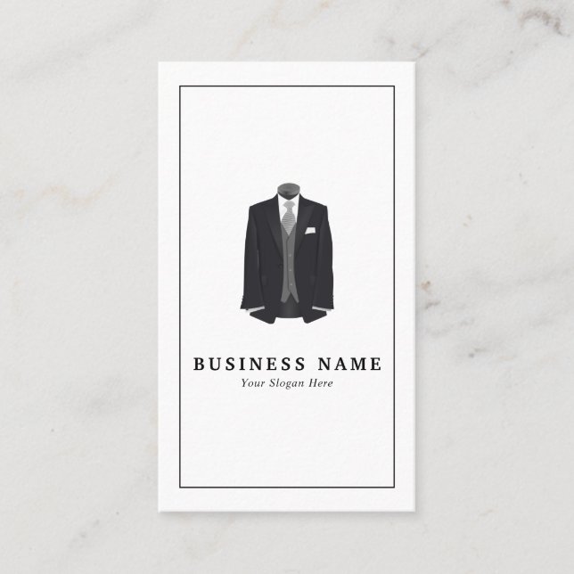 Men's Suit, Fashion-Designer Business Card (Front)